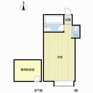 国分寺のショパンハウス１０２号室の間取り