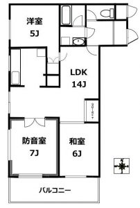 防音 渋谷区 代々木上原 代々木八幡 代々木公園 防音室 マンション 間取図