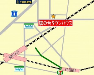 楽器演奏 可の広い部屋　東急 旗の台　地図