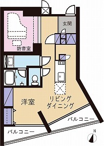 京成線 防音室 付き賃貸マンション 金線0043号室 の 間取り図