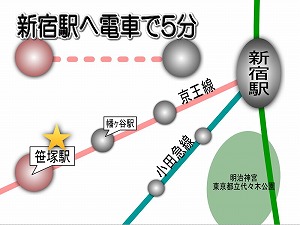 パークキューブ笹塚・路線図