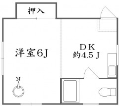 高井戸徒歩5分で1ＤＫ　6万円の安価な楽器可賃貸