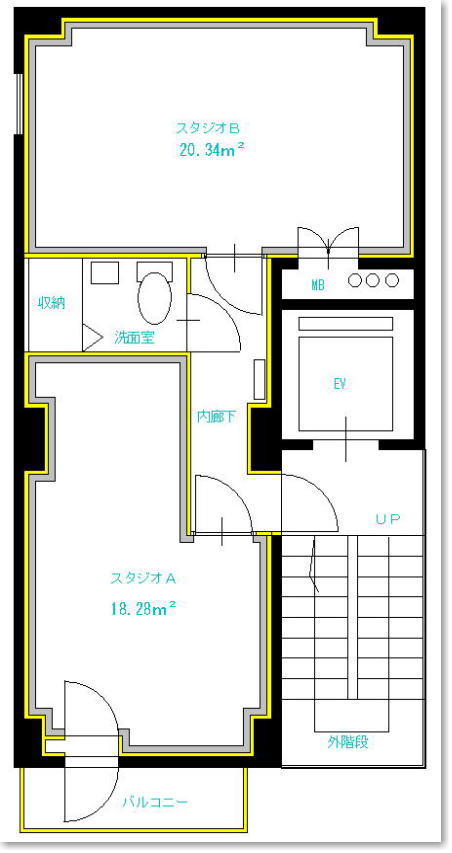 西川口防音スタジオの間取り図面