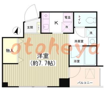 楽器ピアノ可相談 の 賃貸物件 1K 9.3万円の図面１