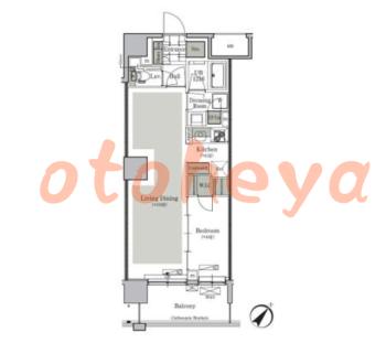 楽器ピアノ可相談 の 賃貸物件 1LDK 16.7万円の図面１