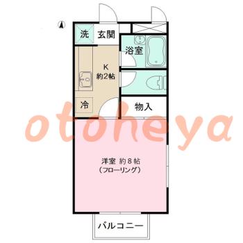 二人入居可能な楽器可相談 の 賃貸物件 1K 6.7万円の図面１