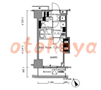 楽器ピアノ可相談 の 賃貸物件 1K 9.8万円の図面１