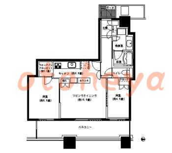 楽器ピアノ可相談 の 賃貸物件 2LDK 27.9万円の図面１