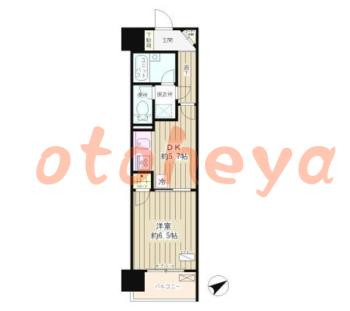 楽器ピアノ可相談 の 賃貸物件 1DK 10.1万円の図面１