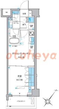 楽器ピアノ可相談 の 賃貸物件 1DK 11.4万円の図面１
