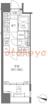楽器ピアノ可相談 の 賃貸物件 1K 11.6万円の図面１