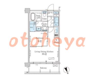 楽器ピアノ可相談 の 賃貸物件 1LDK 16.5万円の図面1