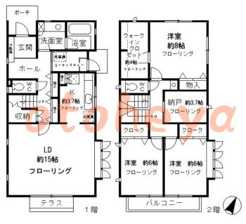 楽器ピアノ可相談 の 賃貸物件 3SLDK 45万円の図面１