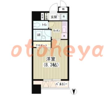 楽器ピアノ可相談 の 賃貸物件 1K 10.8万円の図面１