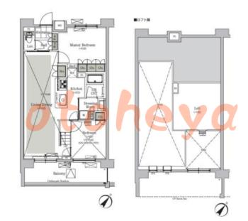 楽器ピアノ可相談 の 賃貸物件 2LDK 25.6万円の図面１
