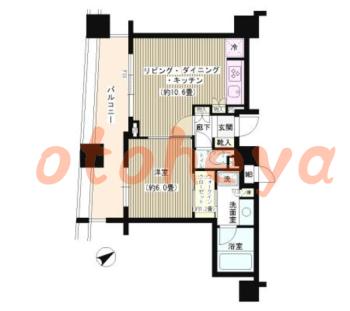 楽器ピアノ可相談 の 賃貸物件 1LDK 14.9万円の図面１