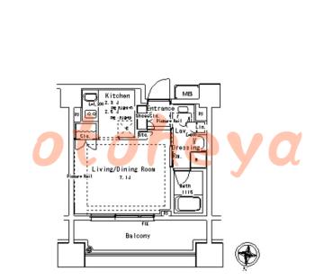 楽器ピアノ可相談 の 賃貸物件 1K 13万円の図面１