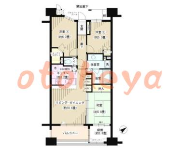 楽器ピアノ可相談 の 賃貸物件 3LDK 21.7万円の図面１