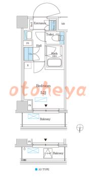 楽器ピアノ可相談 の 賃貸物件 1R 9.8万円の図面１