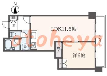 楽器ピアノ可相談 の 賃貸物件 1LDK 15万円の図面１