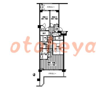 楽器ピアノ可相談 の 賃貸物件 3LDK 17万円の図面１