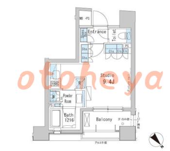楽器ピアノ可相談 の 賃貸物件 1R 13.6万円の図面１