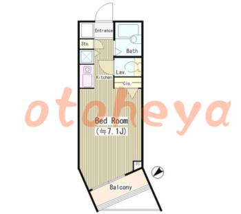楽器ピアノ可相談 の 賃貸物件 1K 8.1万円の図面１