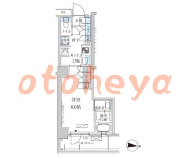 楽器ピアノ可相談 の 賃貸物件 1K 13.2万円の図面１