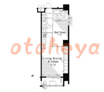 楽器ピアノ可相談 の 賃貸物件 1LDK 25万円の図面１