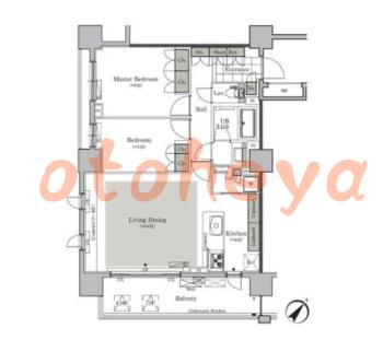 楽器ピアノ可相談 の 賃貸物件 2LDK 28.6万円の図面１