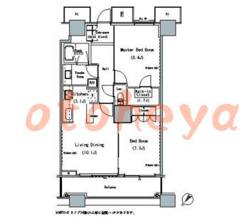 楽器ピアノ可相談 の 賃貸物件 2LDK 29万円の図面１