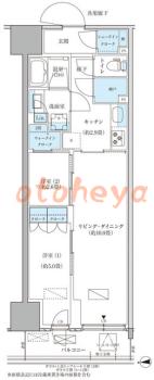 楽器ピアノ可相談 の 賃貸物件 2LDK 26.4万円の図面１