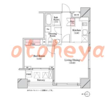 楽器ピアノ可相談 の 賃貸物件 1LDK 20万円の図面１