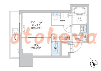 楽器ピアノ可相談 の 賃貸物件 1DK 13.3万円の図面１