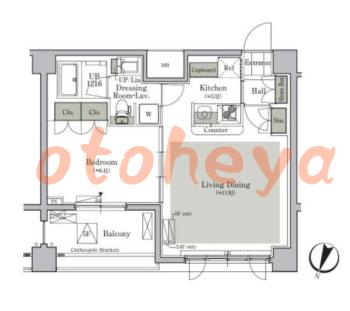 楽器ピアノ可相談 の 賃貸物件 1LDK 16.7万円の図面１
