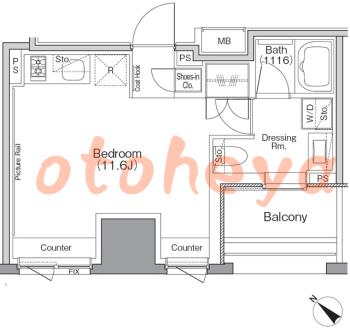 楽器ピアノ可相談 の 賃貸物件 1R 11.8万円の図面1