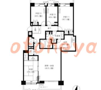 楽器ピアノ可相談 の 賃貸物件 4LDK 18.5万円の図面１