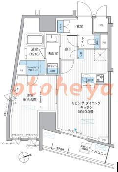 楽器ピアノ可相談 の 賃貸物件 1LDK 16.9万円の図面１
