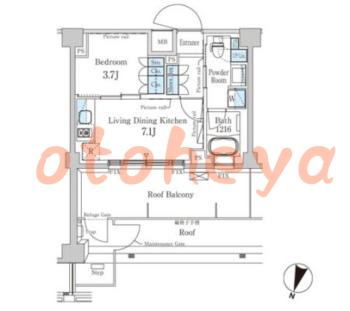 楽器ピアノ可相談 の 賃貸物件 1DK 13.9万円の図面１