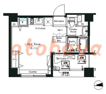 楽器ピアノ可相談 の 賃貸物件 1R 8.4万円の図面１