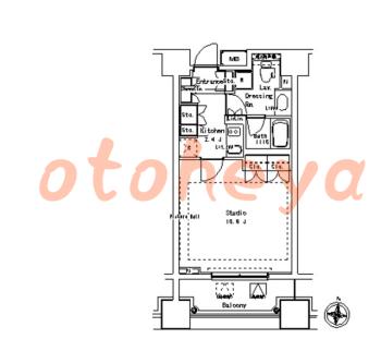 楽器ピアノ可相談 の 賃貸物件 1K 17.1万円の図面１