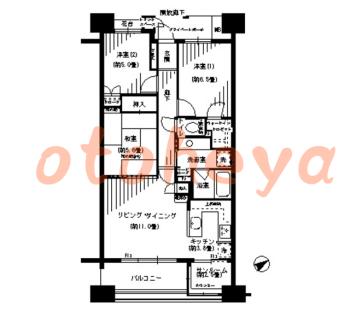 楽器ピアノ可相談 の 賃貸物件 3SLDK 19.9万円の図面１