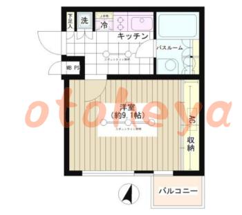 楽器ピアノ可相談 の 賃貸物件 1K 15.6万円の図面１