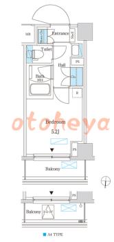 楽器ピアノ可相談 の 賃貸物件 1R 9.1万円の図面１