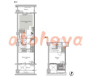 楽器ピアノ可相談 の 賃貸物件 2LDK 21万円の図面１