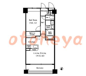 楽器ピアノ可相談 の 賃貸物件 1LDK 13.4万円の図面１