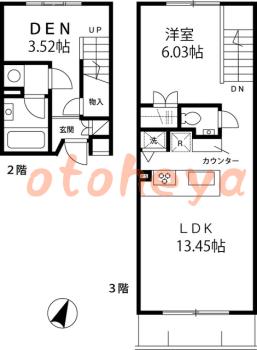 楽器ピアノ可相談 の 賃貸物件 1R 15.4万円の図面１