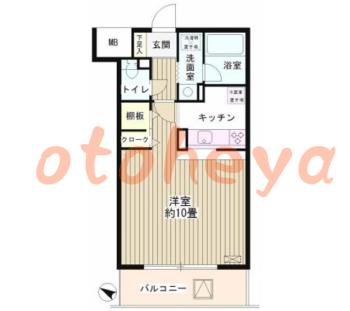 楽器ピアノ可相談 の 賃貸物件 1K 9.1万円の図面１