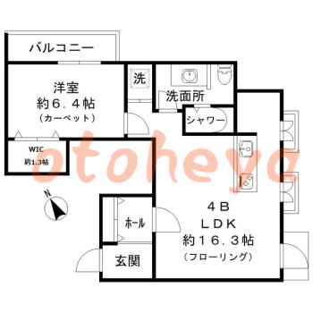 楽器ピアノ可相談 の 賃貸物件 1LDK 16.5万円の図面１
