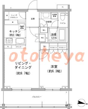 楽器ピアノ可相談 の 賃貸物件 1LDK 16万円の図面１